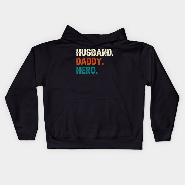 Husband Daddy Hero Kids Hoodie by DragonTees